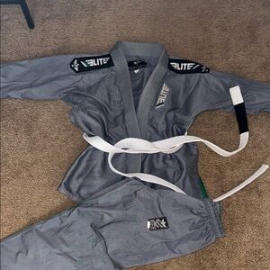Kids Gray Jiu-Jitsu Gi with White Belt